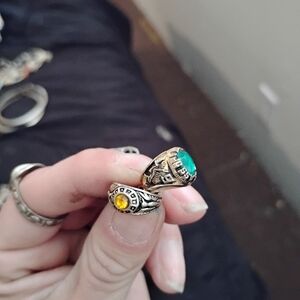 Golden Emerald Little Ring Charms